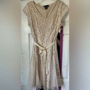 Elegant Lace Dress with Ribbon Tie